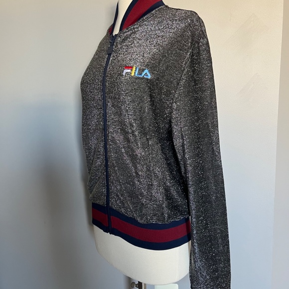 Barney's limited Edition‎ Dazzle Casual Sparkly Active Shimmer Jacket Bomber M - Picture 7 of 13